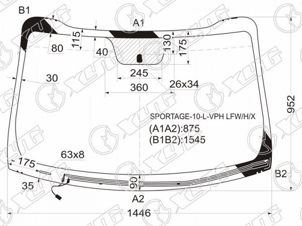 Стекло лобовое с обогревом щеток KIA SPORTAGE III 10-15