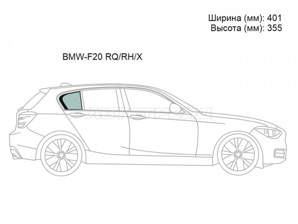 Стекло форточки (Сзади / Справа / Цвет зеленый) BMW 1-Series 11-19