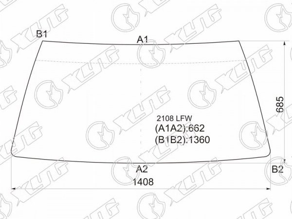 Стекло лобовое LADA 2108 84-04  / 2109 87-06