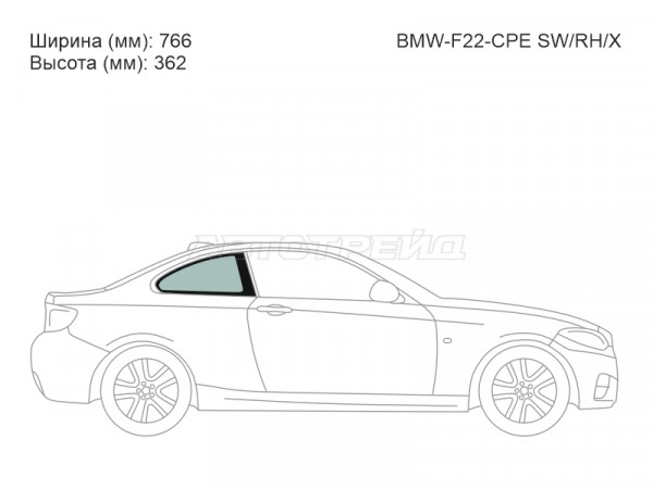 Стекло кузова боковое (не опускное) (Справа / Цвет зеленый) BMW 2-Series 14-