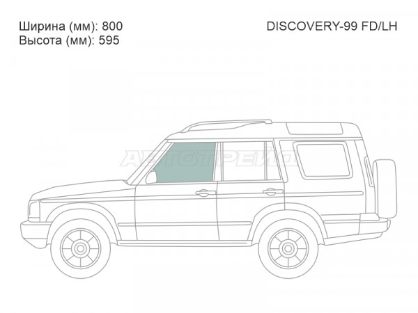 Стекло боковое опускное (Спереди / Слева / Цвет зеленый) Land Rover Discovery 98-04