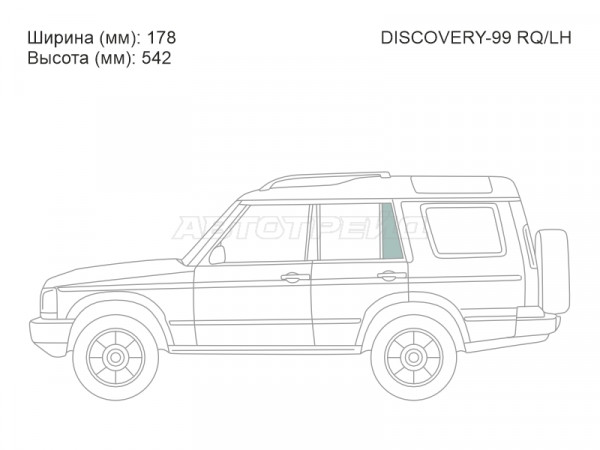 Стекло форточки (Сзади / Слева / Цвет зеленый) Land Rover Discovery 98-04