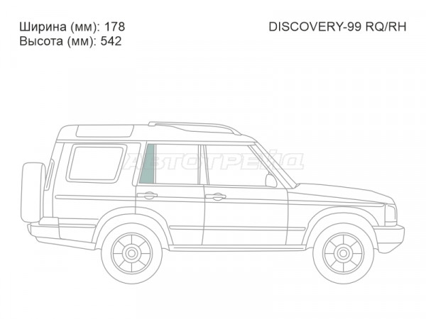 Стекло форточки (Сзади / Справа / Цвет зеленый) Land Rover Discovery 98-04