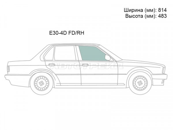 Стекло боковое опускное (Спереди / Справа / Цвет зеленый) BMW 3-Series 81-94
