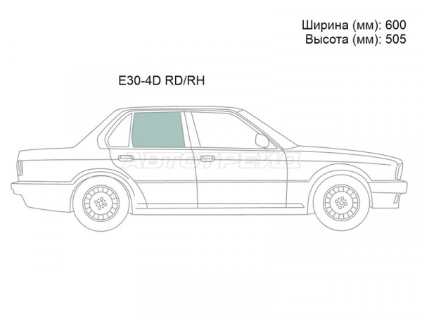 Стекло боковое опускное (Сзади / Справа / Цвет зеленый) BMW 3-Series 81-94
