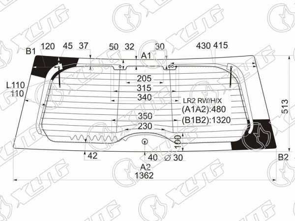 Стекло заднее (Цвет зеленый / Обогрев / Антенна) Land Rover Freelander 06-14