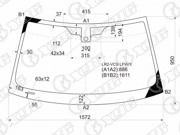 Стекло лобовое (Датчик дождя) Land Rover Freelander 06-14
