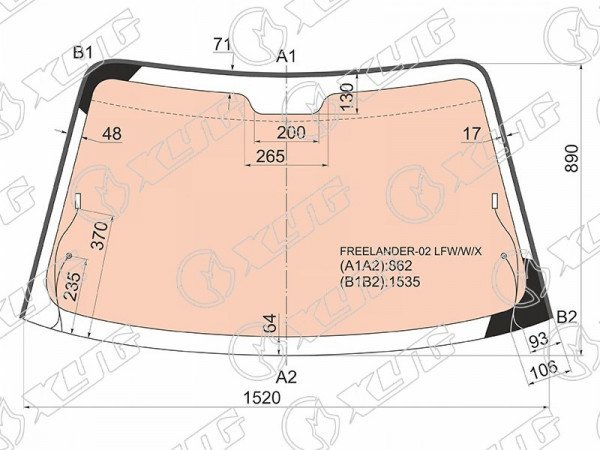 Стекло лобовое с полным обогревом LAND ROVER FREELANDER 5D SUV 02-06