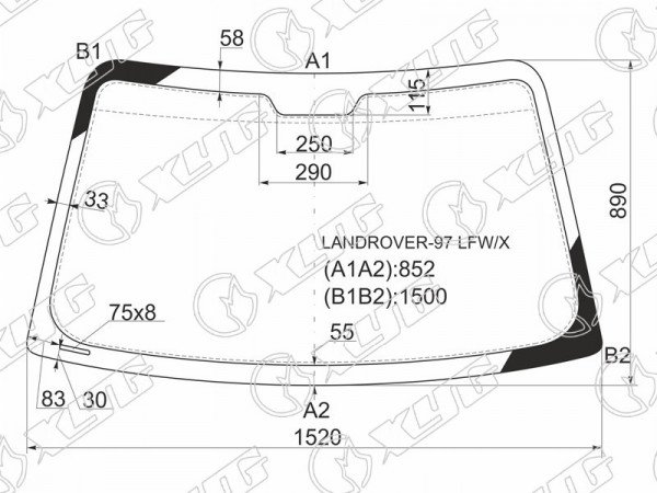 Стекло лобовое LAND ROVER FREELANDER 3 /5D SUV 97-06