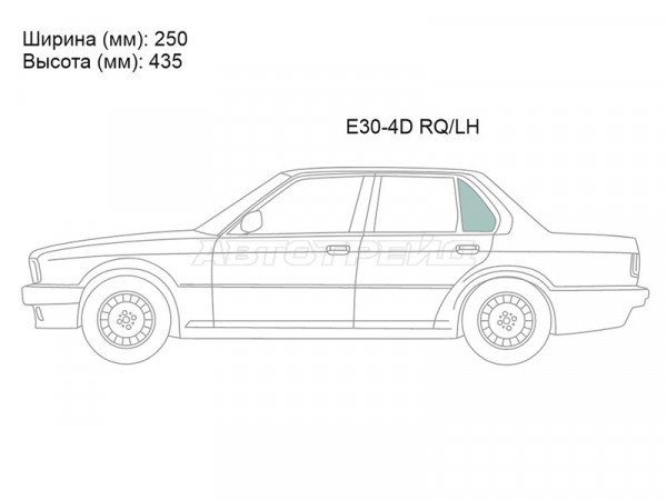 Стекло форточки (Сзади / Слева / Цвет зеленый) BMW 3-Series 81-94