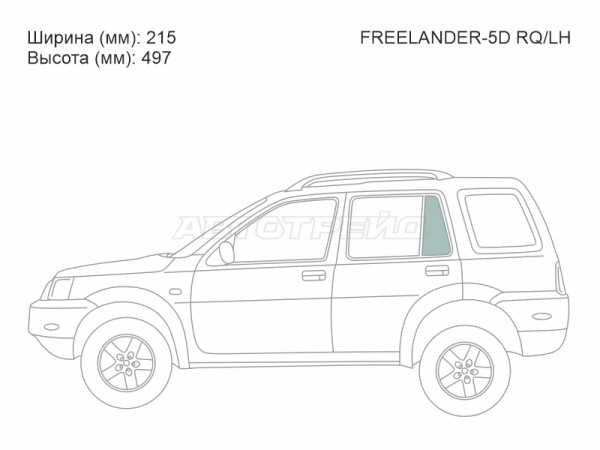 Стекло форточки (Сзади / Слева / Цвет зеленый) Land Rover Freelander 97-06