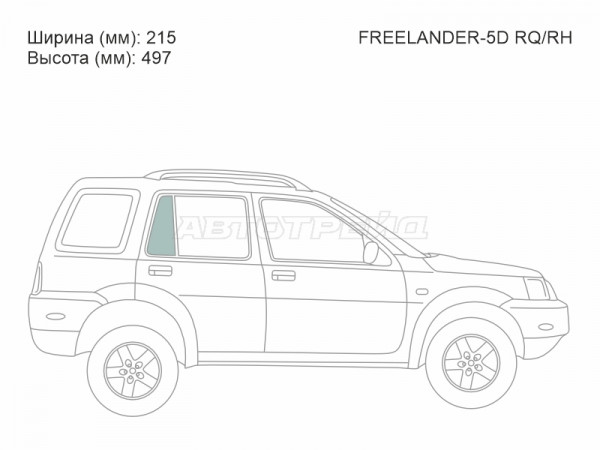 Стекло форточки (Сзади / Справа / Цвет зеленый) Land Rover Freelander 97-06