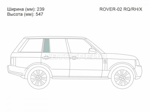 Стекло форточки (Сзади / Справа / Цвет зеленый) Land Rover Range Rover 02-12