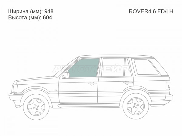 Стекло боковое опускное (Спереди / Слева / Цвет зеленый) Land Rover Range Rover 94-02