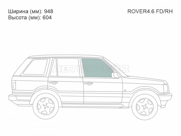 Стекло боковое опускное (Спереди / Справа / Цвет зеленый) Land Rover Range Rover 94-02