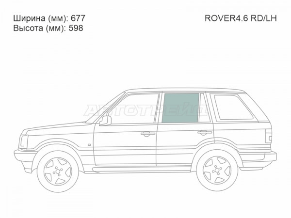 Стекло боковое опускное (Сзади / Слева / Цвет зеленый) Land Rover Range Rover 94-02