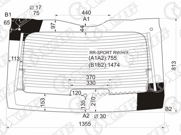 Стекло заднее с обогревом RANGE ROVER SPORT 05-10