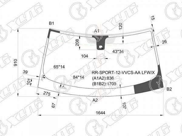 Стекло лобовое + дд (универсальный VIN) LR RANGE ROVER SPORT 09-13