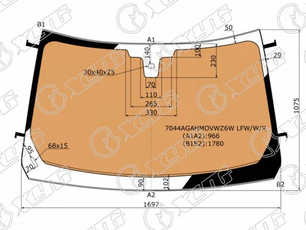 Стекло лобовое с полным обогревом + дд LR RANGE ROVER (L405) 14-