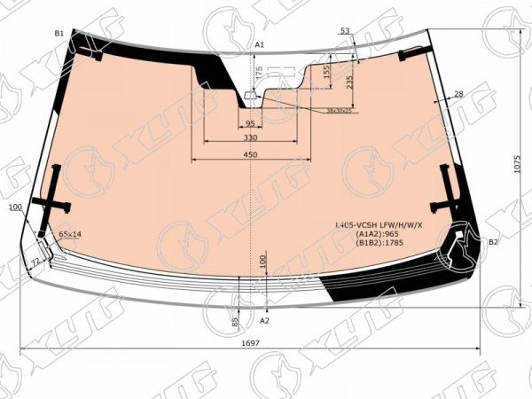 Стекло лобовое с полным обогревом + дд LR RANGE ROVER (L405) 12-
