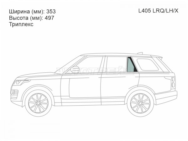 Стекло форточки (Сзади / Слева / Цвет зеленый) Land Rover Range Rover 12-22
