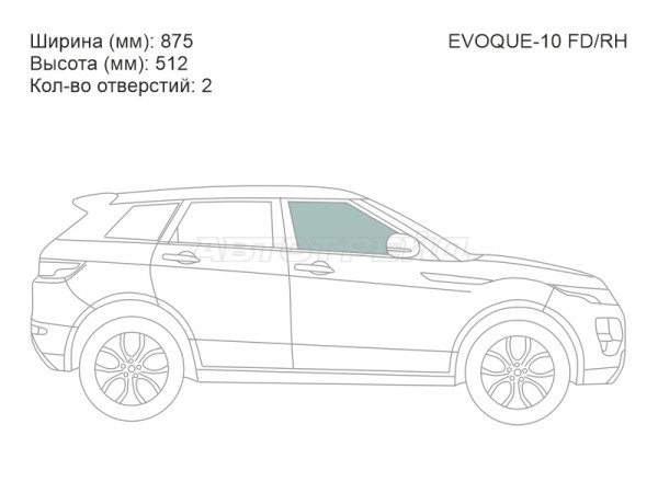 Стекло боковое опускное (Спереди / Справа / Цвет зеленый) Land Rover Range Rover Evoque 11-18