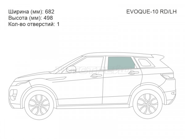 Стекло боковое опускное (Сзади / Слева / Цвет зеленый) Land Rover Range Rover Evoque 11-18