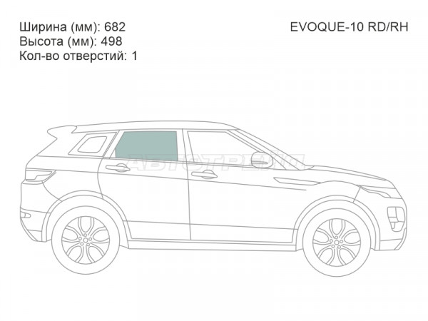 Стекло боковое опускное (Сзади / Справа / Цвет зеленый) Land Rover Range Rover Evoque 11-18
