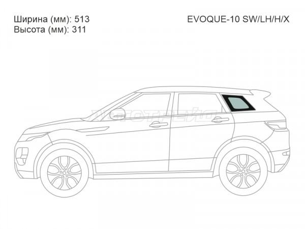 Стекло кузова боковое (не опускное) (Слева / Цвет зеленый) Land Rover Range Rover Evoque 11-18