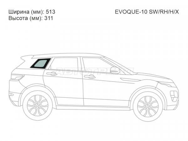 Стекло кузова боковое (не опускное) (Справа / Цвет зеленый) Land Rover Range Rover Evoque 11-18