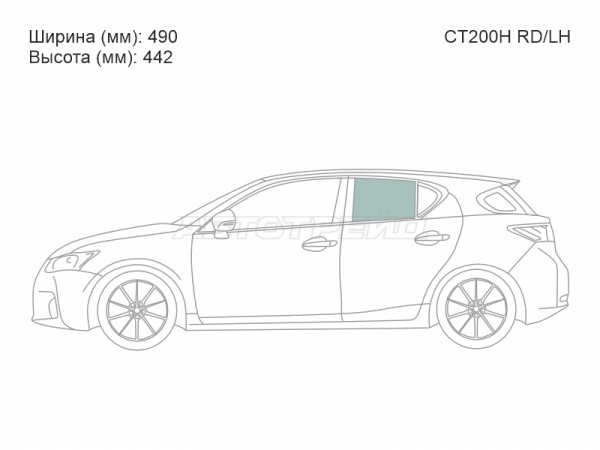Стекло боковое опускное (Сзади / Слева / Цвет зеленый) Lexus CT 11-