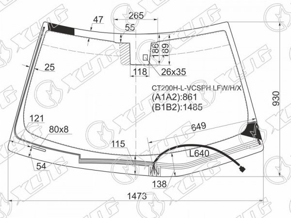 Стекло лобовое (Обогрев щеток / Датчик дождя) Lexus CT 11-
