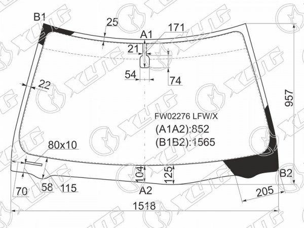 Стекло лобовое LEXUS ES300 /330 01-06