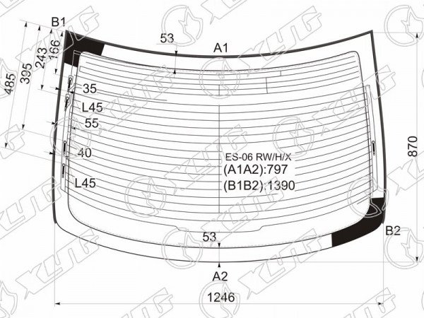 Стекло заднее с обогревом LEXUS ES350 06-12