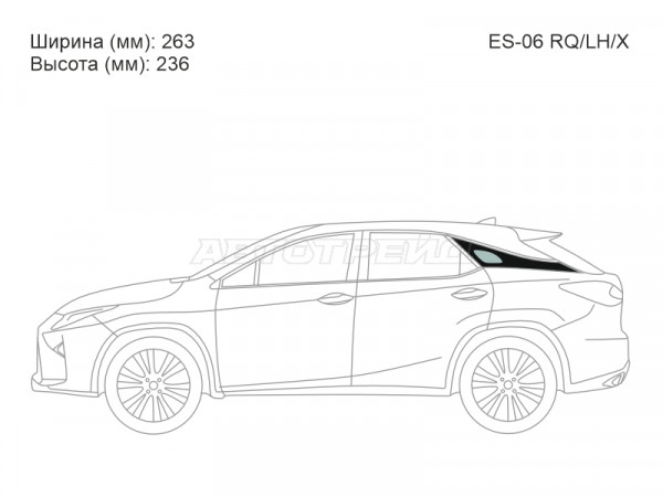 Стекло форточки (Сзади / Слева / Цвет зеленый) Lexus ES 06-12