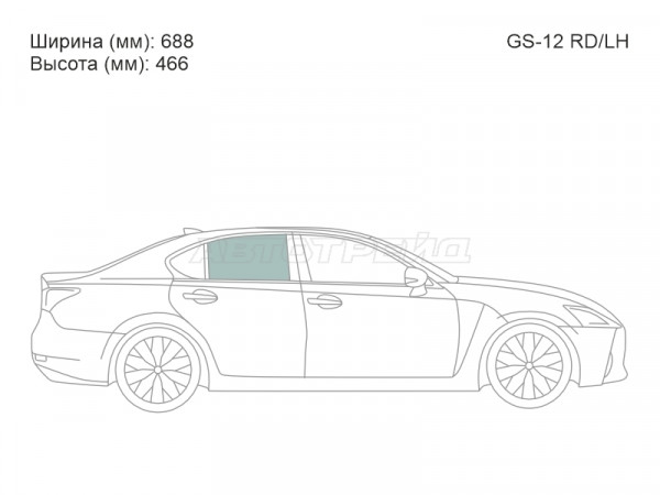 Стекло боковое опускное (Сзади / Справа / Цвет зеленый) Lexus GS 11-20  / GS F 15-