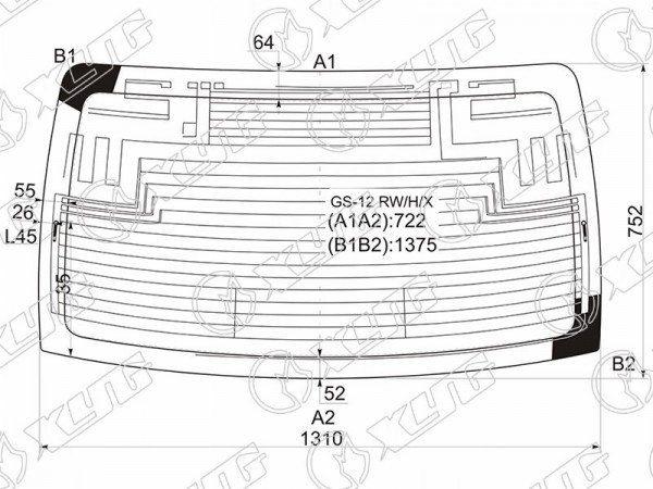 Стекло заднее с обогревом LEXUS GS250 /350 /450 12-