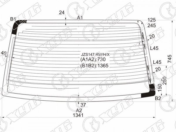 Стекло заднее с обогревом TOYOTA ARISTO /GS300 91-97