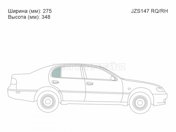 Стекло форточки (Сзади / Справа / Цвет зеленый) Lexus GS 93-97  / Toyota Aristo 91-97