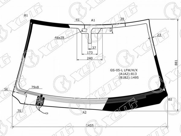 Стекло лобовое (Обогрев щеток / Датчик дождя) Lexus GS 05-12