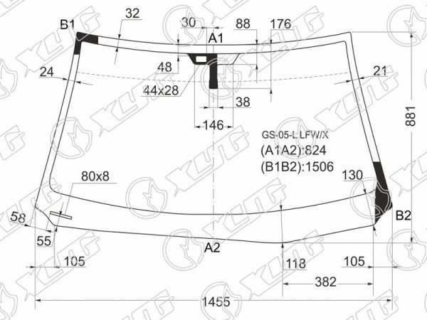 Стекло лобовое + дд LEXUS GS300 /350 /430 /460 05-12
