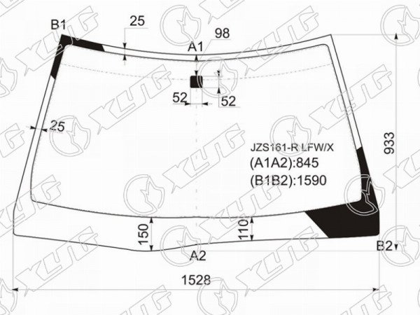 Стекло лобовое TOYOTA ARISTO 97-05