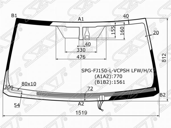 Стекло лобовое с обогревом щеток + дд TOYOTA LAND CRUISER PRADO /LEXUS GX460 09-