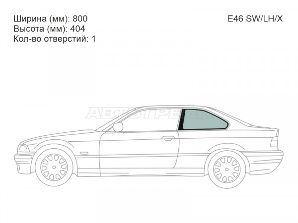 Стекло кузова боковое (не опускное) (Слева / Цвет зеленый) BMW 3-Series 98-06