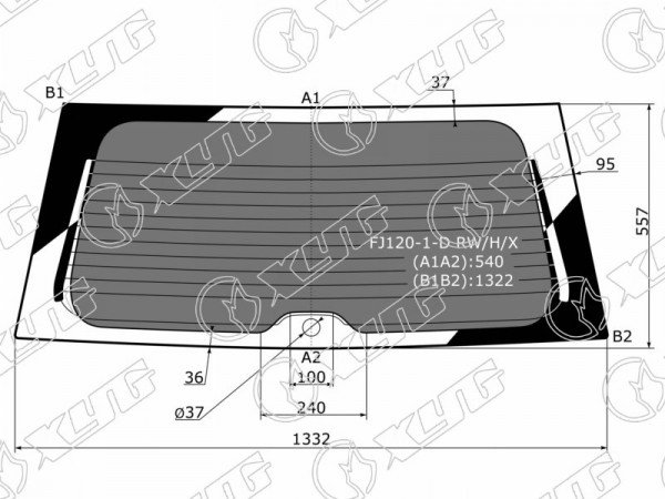 Стекло заднее (Затемненное / Обогрев) Toyota Land Cruiser Prado (J120) 02-09  / Lexus GX 02-09