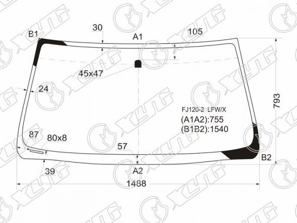 Стекло лобовое TOYOTA LAND CRUISER PRADO 3 /5D /LEXUS GX470 02-09
