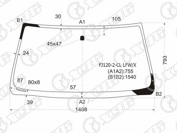 Стекло лобовое TOYOTA LAND CRUISER PRADO 3 /5D /LEXUS GX470 02-09