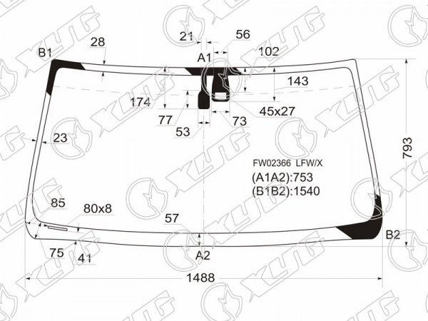 Стекло лобовое + дд TOYOTA LAND CRUISER PRADO 3 /5D /LEXUS GX470 02-09