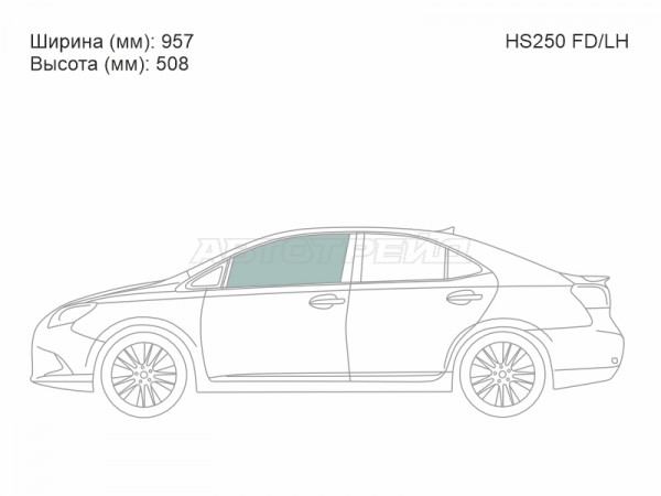 Стекло форточки (Спереди / Слева / Цвет зеленый) Lexus HS 09-18  / Toyota Sai 09-17