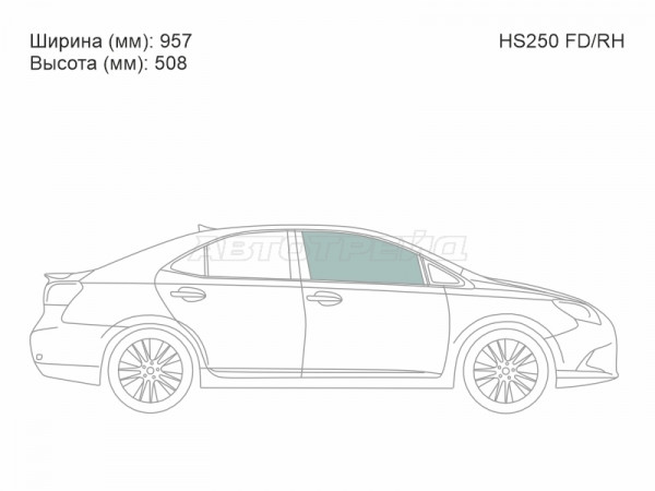 Стекло форточки (Спереди / Справа / Цвет зеленый) Lexus HS 09-18  / Toyota Sai 09-17